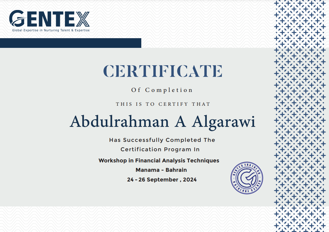 Certificate for certificate of completion serial no 01129663 abdulrahman a algarawi
